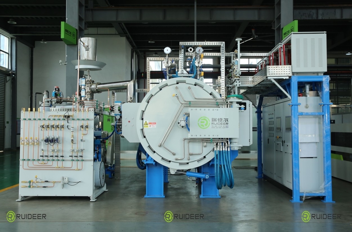 کوره فشرده سازی خلاء آویزان 6-10MPa تا 1600°C برای پاک کردن موم و پانل گاز MFC H2/N2/Ar در محیط های صنعتی